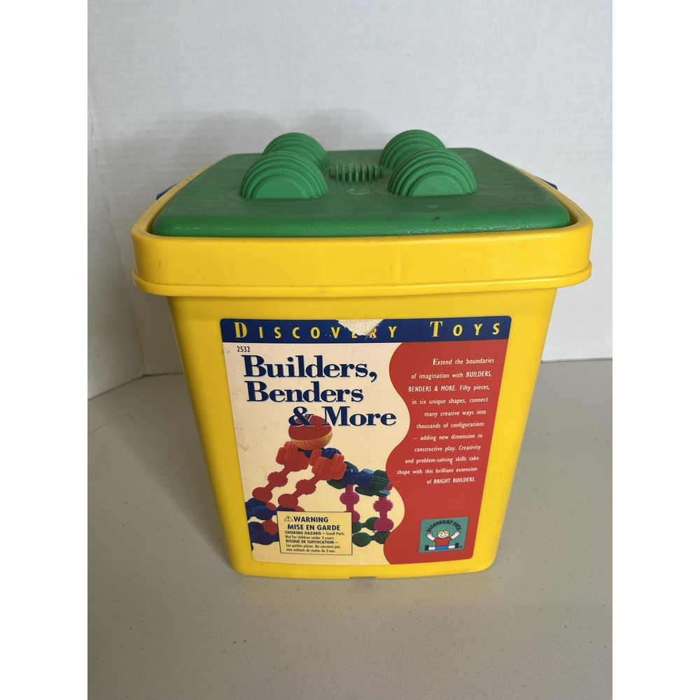 Vintage Discovery Toys Bright Builders COMPLETE 1998 Bucket